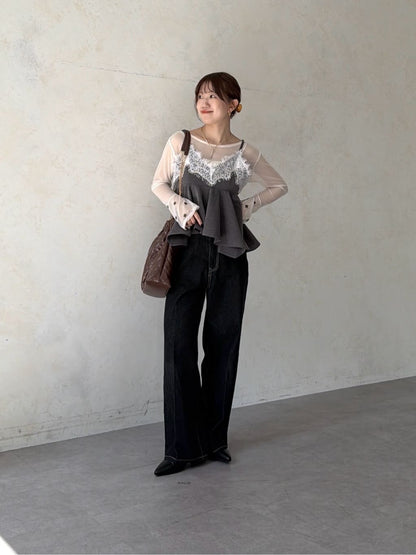 Thevon Lace-paneled frill bustier - Image 30