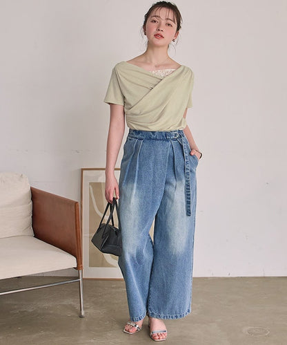 titivate 露肩半袖Lace拼接Tee - Image 11