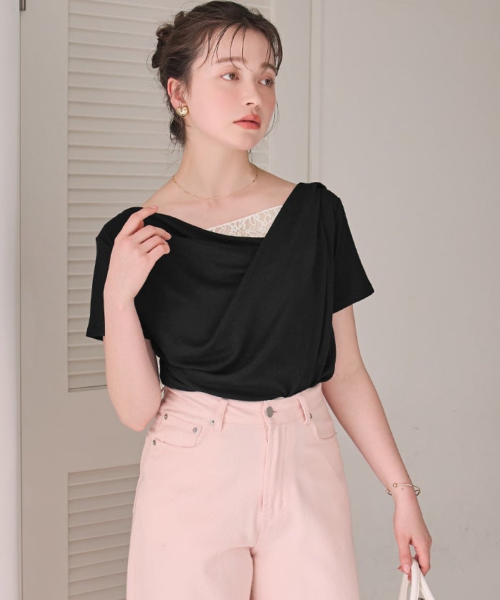 titivate 露肩半袖Lace拼接Tee - Image 18