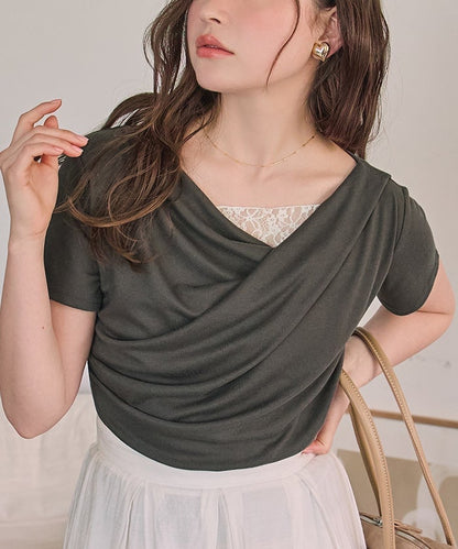 titivate 露肩半袖Lace拼接Tee - Image 5