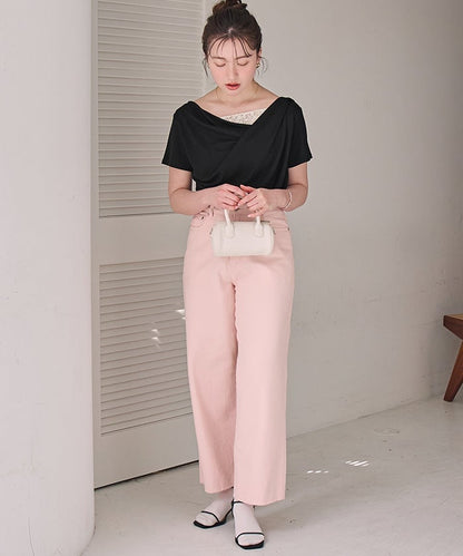 titivate 露肩半袖Lace拼接Tee - Image 7