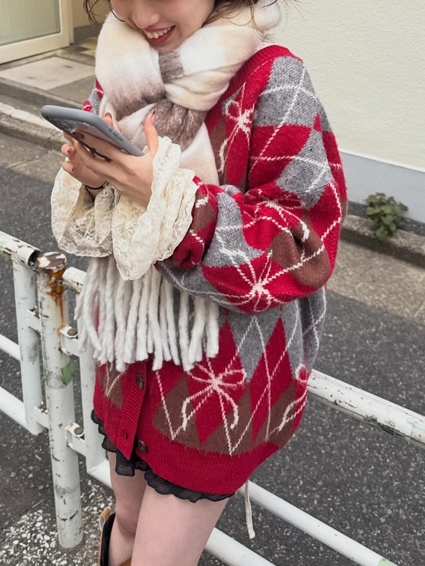 CIAOPANIC 菱形 ribbon 針織cardigan