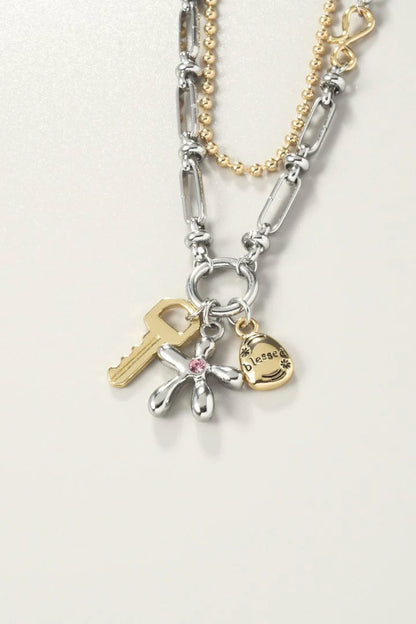 GOLDY Color Flower Charm Necklace