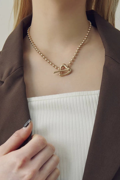 GOLDY Heart Ball Chain Necklace