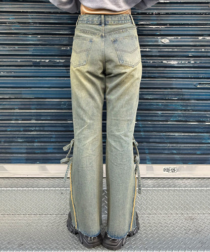 CIAOPANIC 高腰喇叭牛仔褲with ribbon