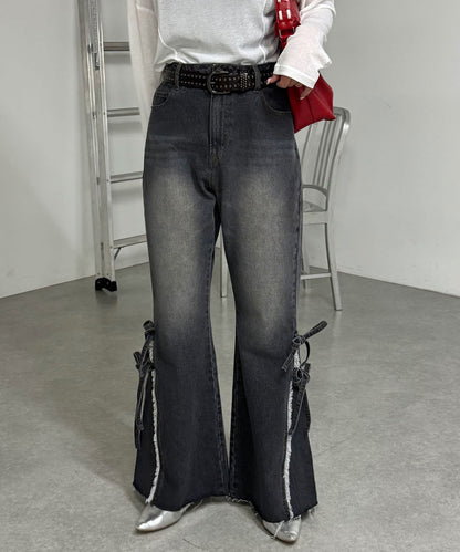 CIAOPANIC 高腰喇叭牛仔褲with ribbon