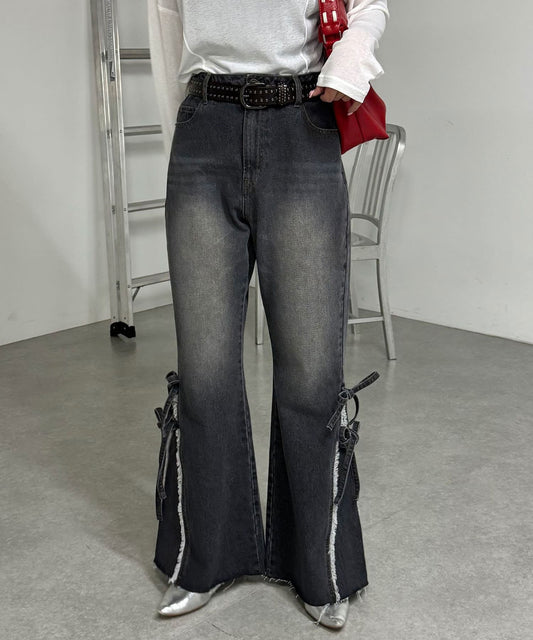 CIAOPANIC 高腰喇叭牛仔褲with ribbon