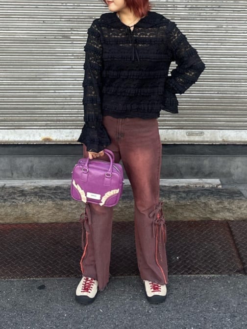 CIAOPANIC 高腰喇叭牛仔褲with ribbon