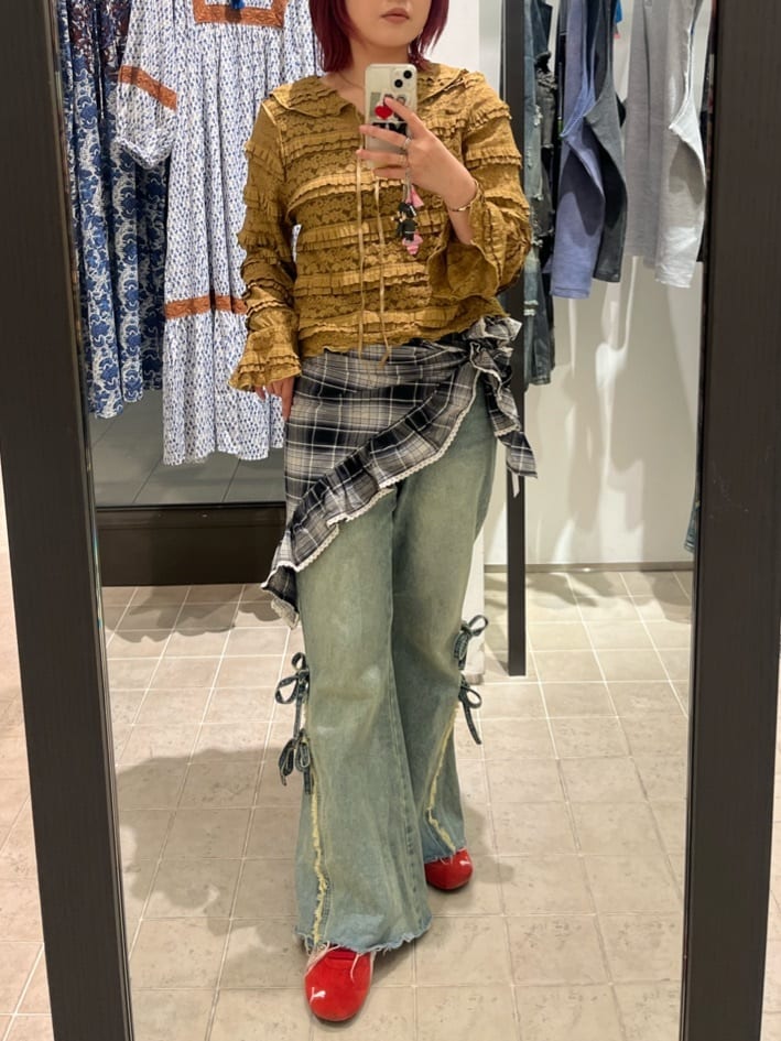 CIAOPANIC 高腰喇叭牛仔褲with ribbon