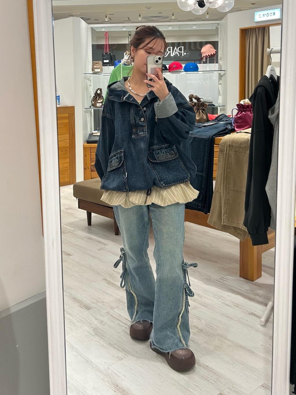 CIAOPANIC 高腰喇叭牛仔褲with ribbon