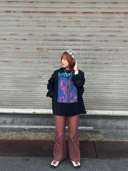 CIAOPANIC 高腰喇叭牛仔褲with ribbon