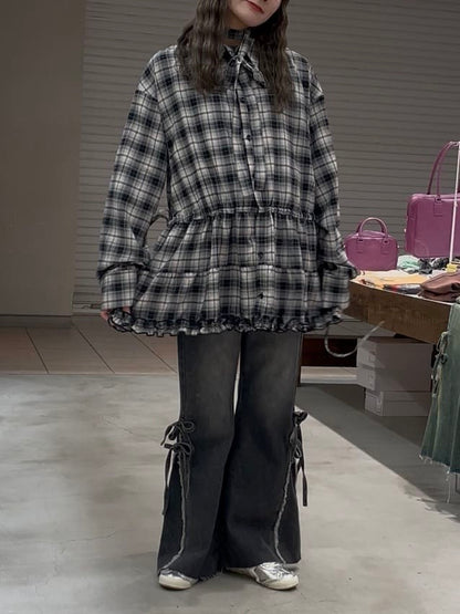 CIAOPANIC 高腰喇叭牛仔褲with ribbon