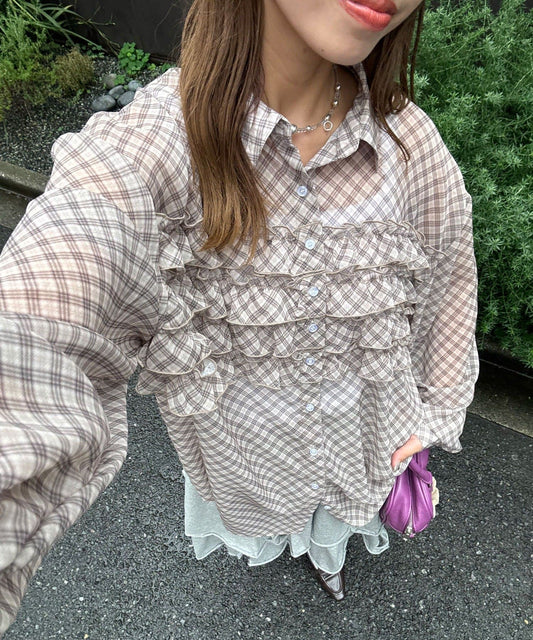 CIAOPANIC Ruffle 透透 oversize shirt