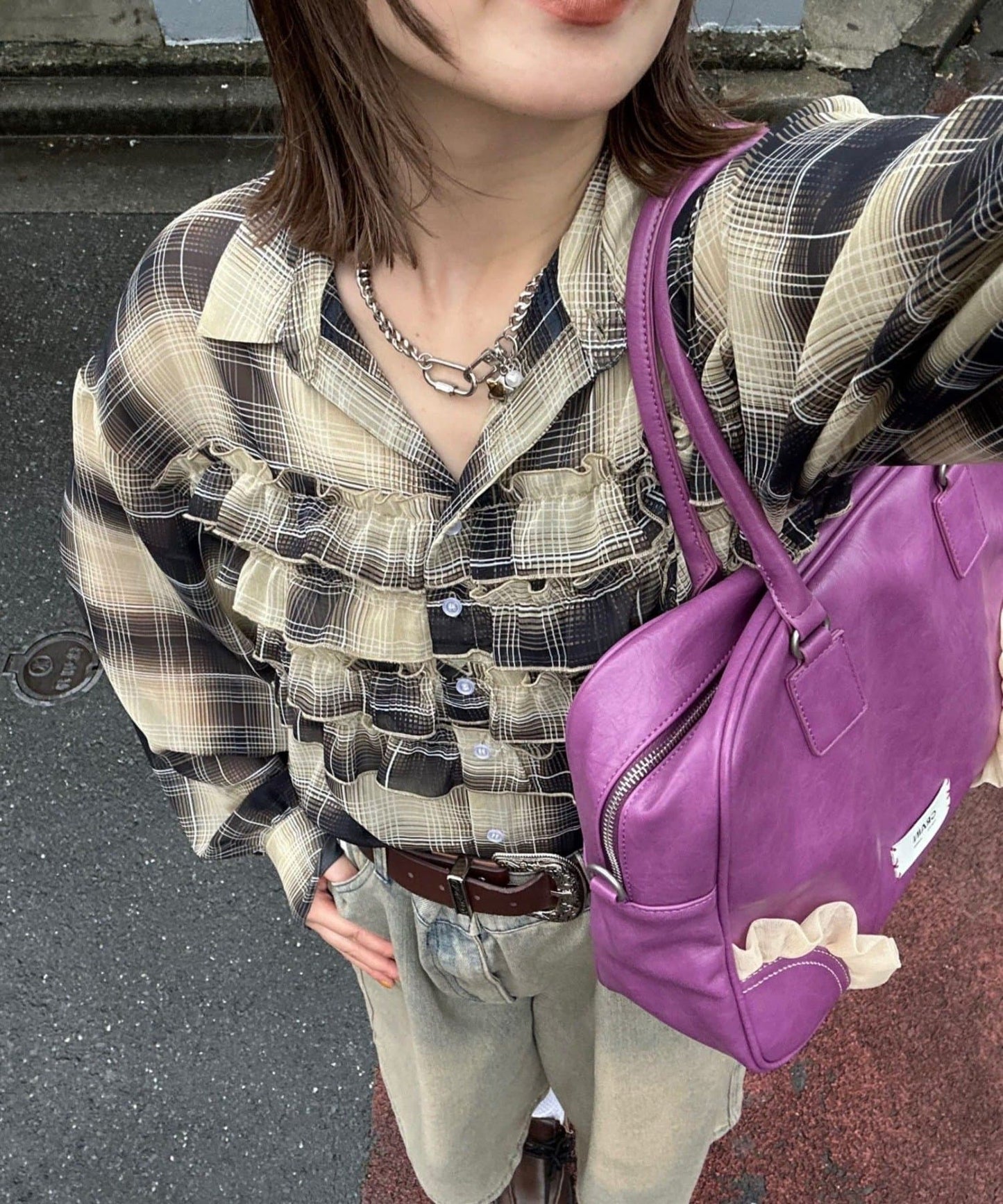 CIAOPANIC Ruffle 透透 oversize shirt