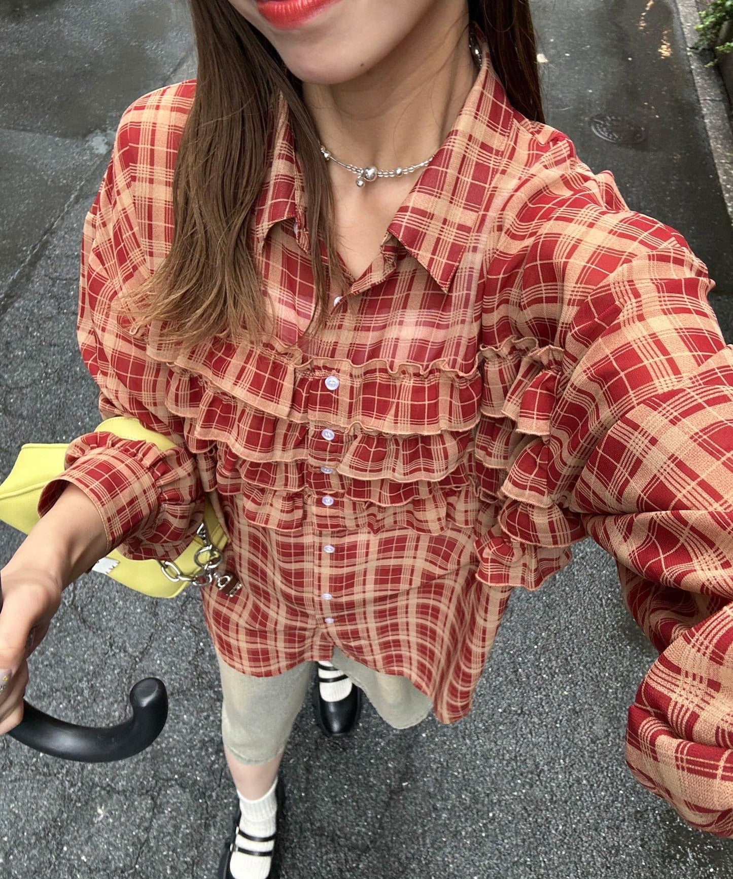 CIAOPANIC Ruffle 透透 oversize shirt