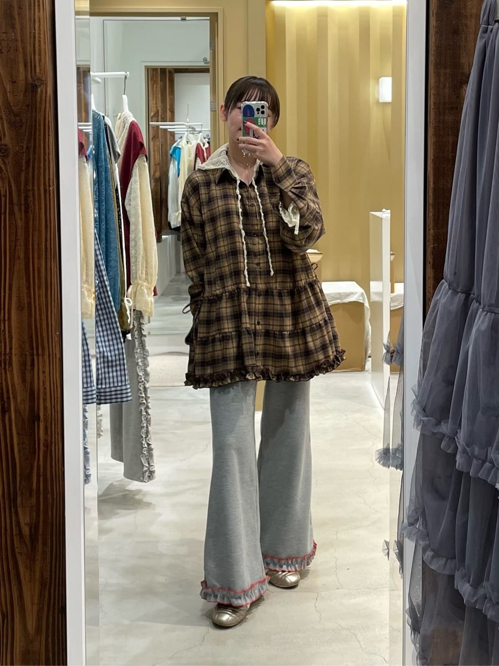 HELLO.SANFRANCISCO 窩夫格喇叭褲