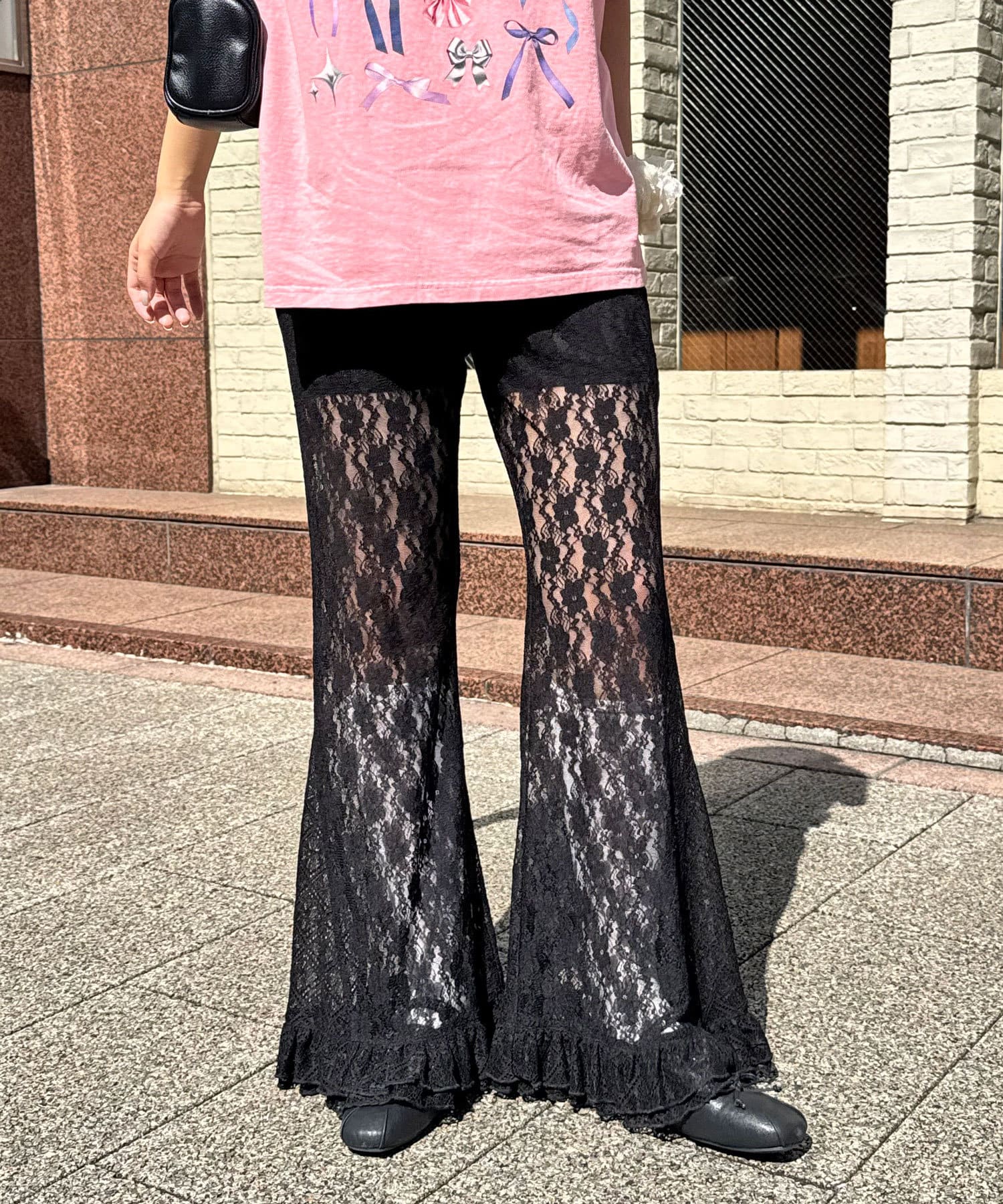 CIAOPANIC Lace Flare Layered Ruffle Pants – Bread Bed Store CIAOPANIC Lace Flare Layered Ruffle Pants – Bread Bed Store