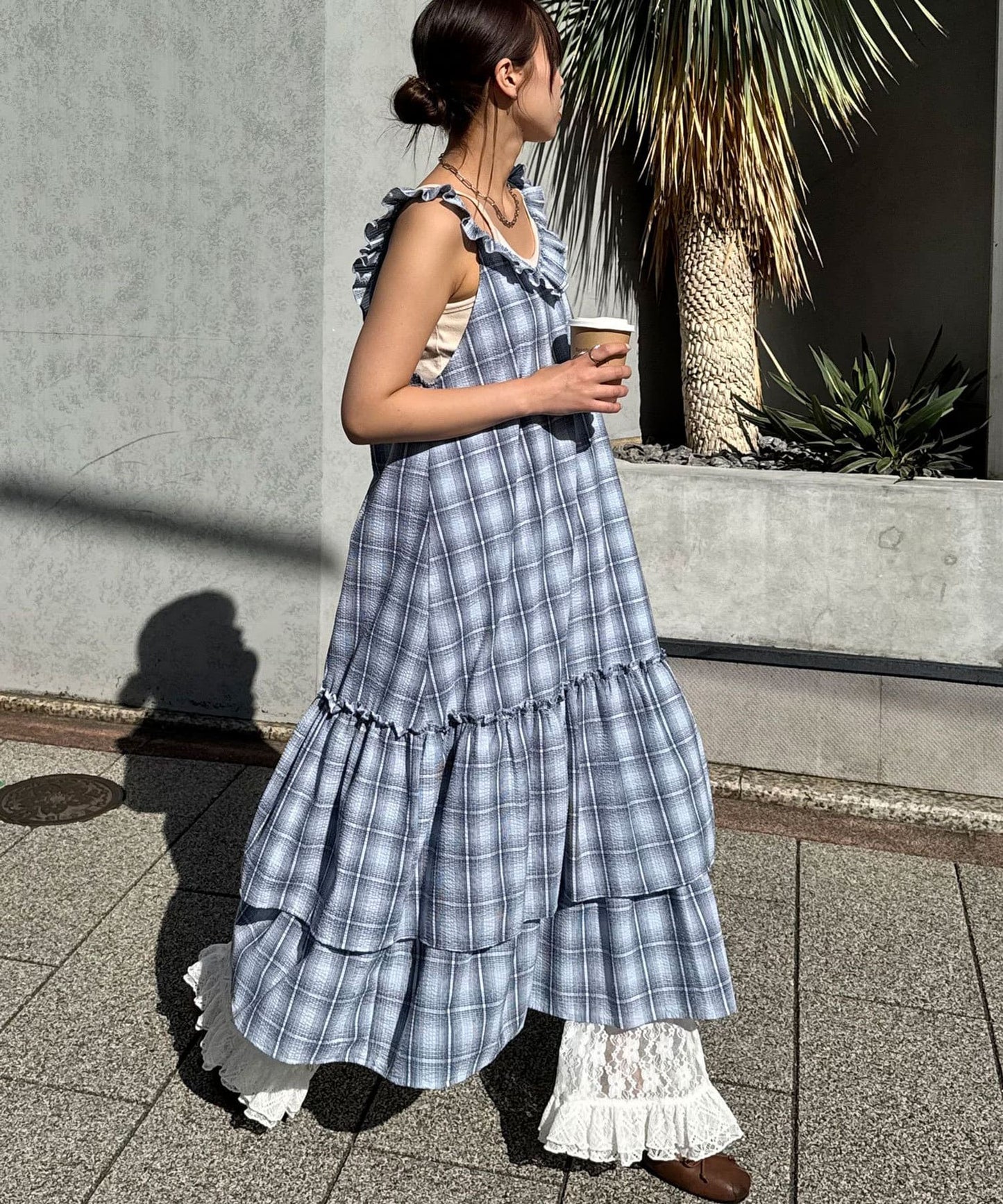 CIAOPANIC Lace Flare Layered Ruffle Pants