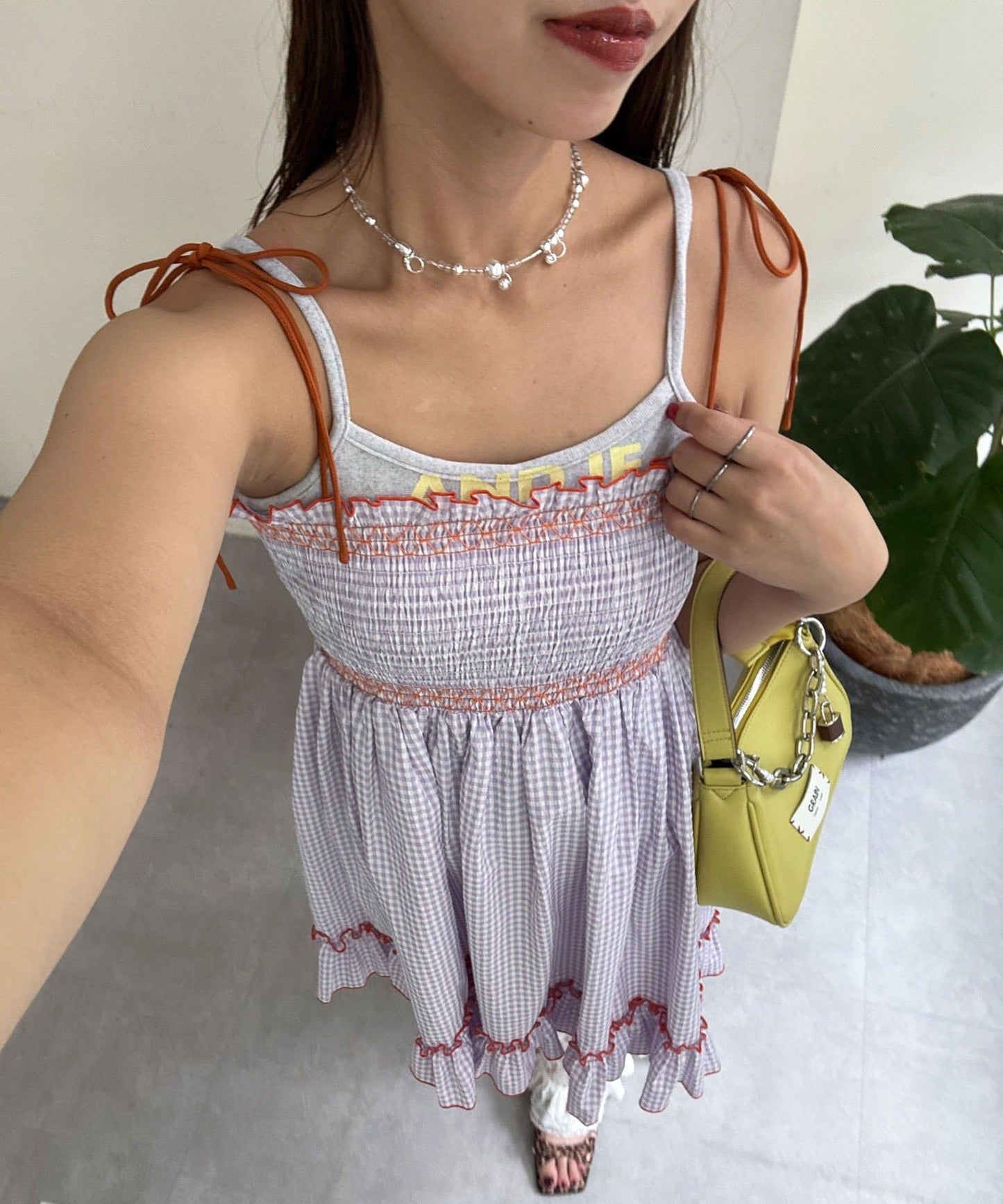 HELLO.SANFRANCISCO 2WAY shirred tunic bare dress