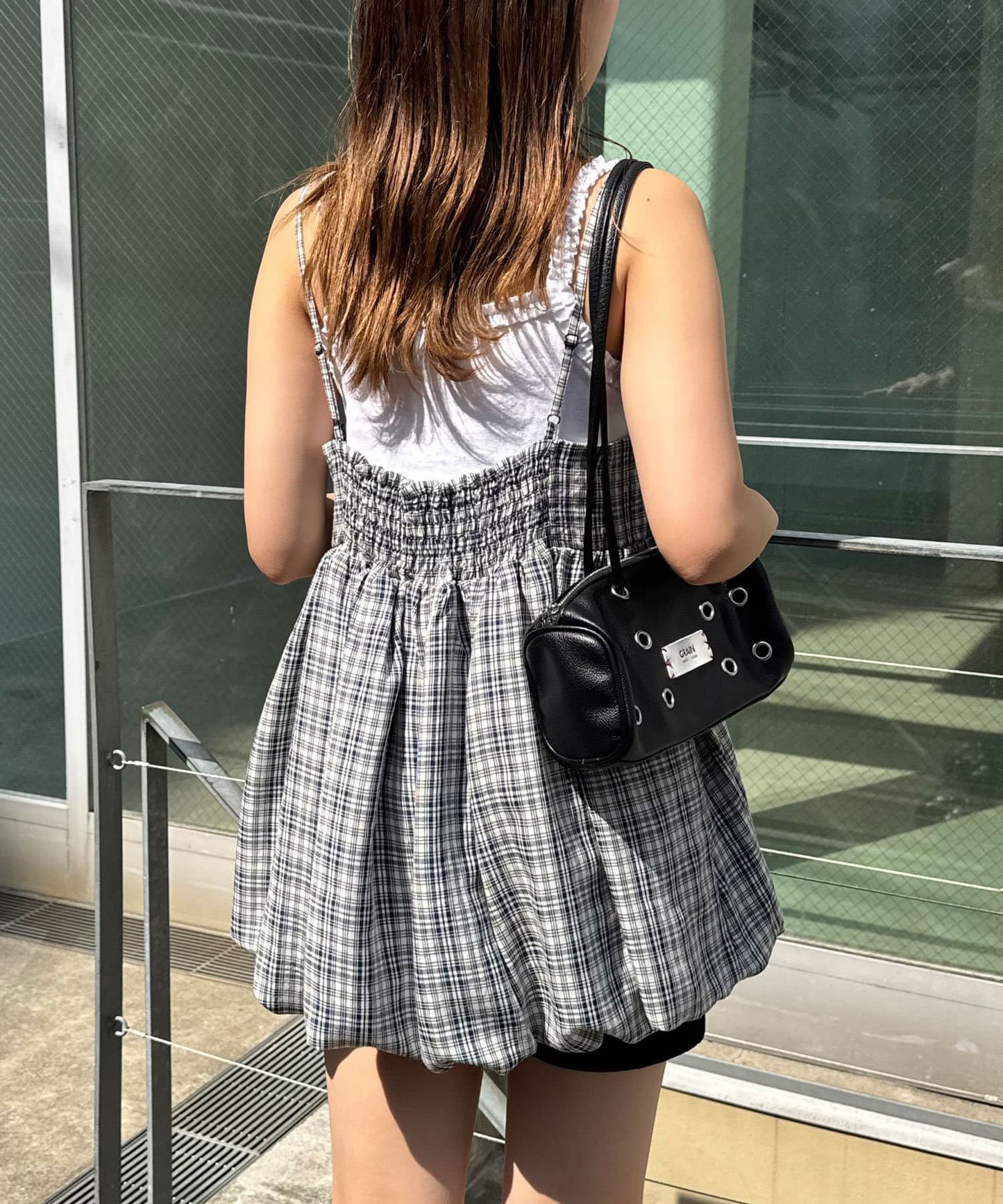 CIAOPANIC 荷葉邊格紋氣球ops