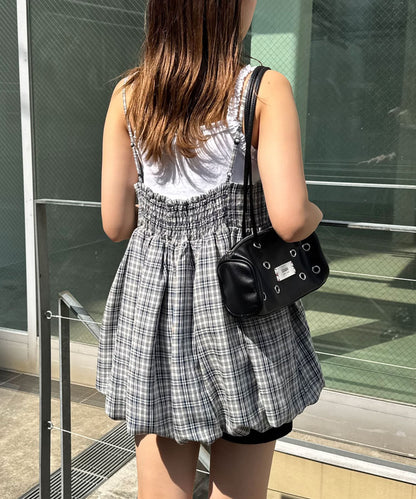 CIAOPANIC 荷葉邊格紋氣球ops