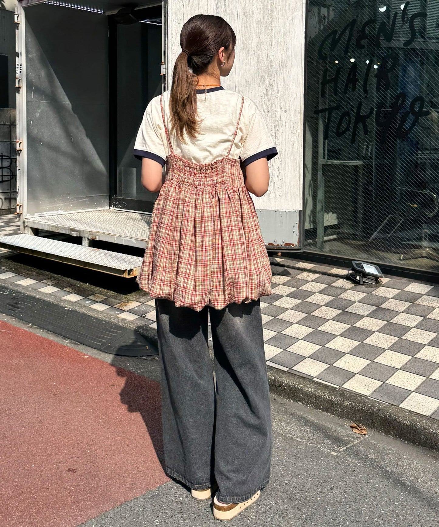 CIAOPANIC 荷葉邊格紋氣球ops