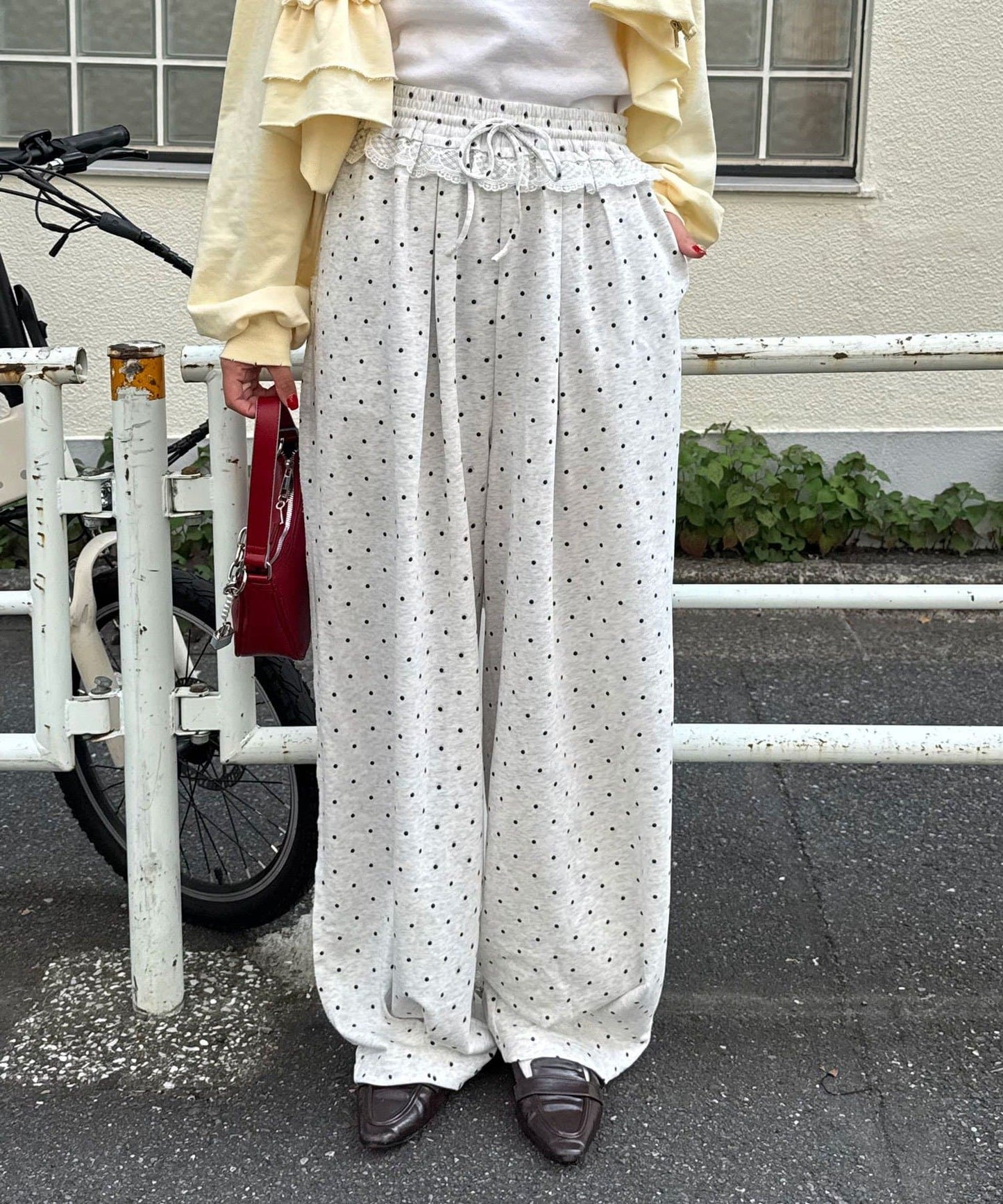 CIAOPANIC Dot curved sweatpants