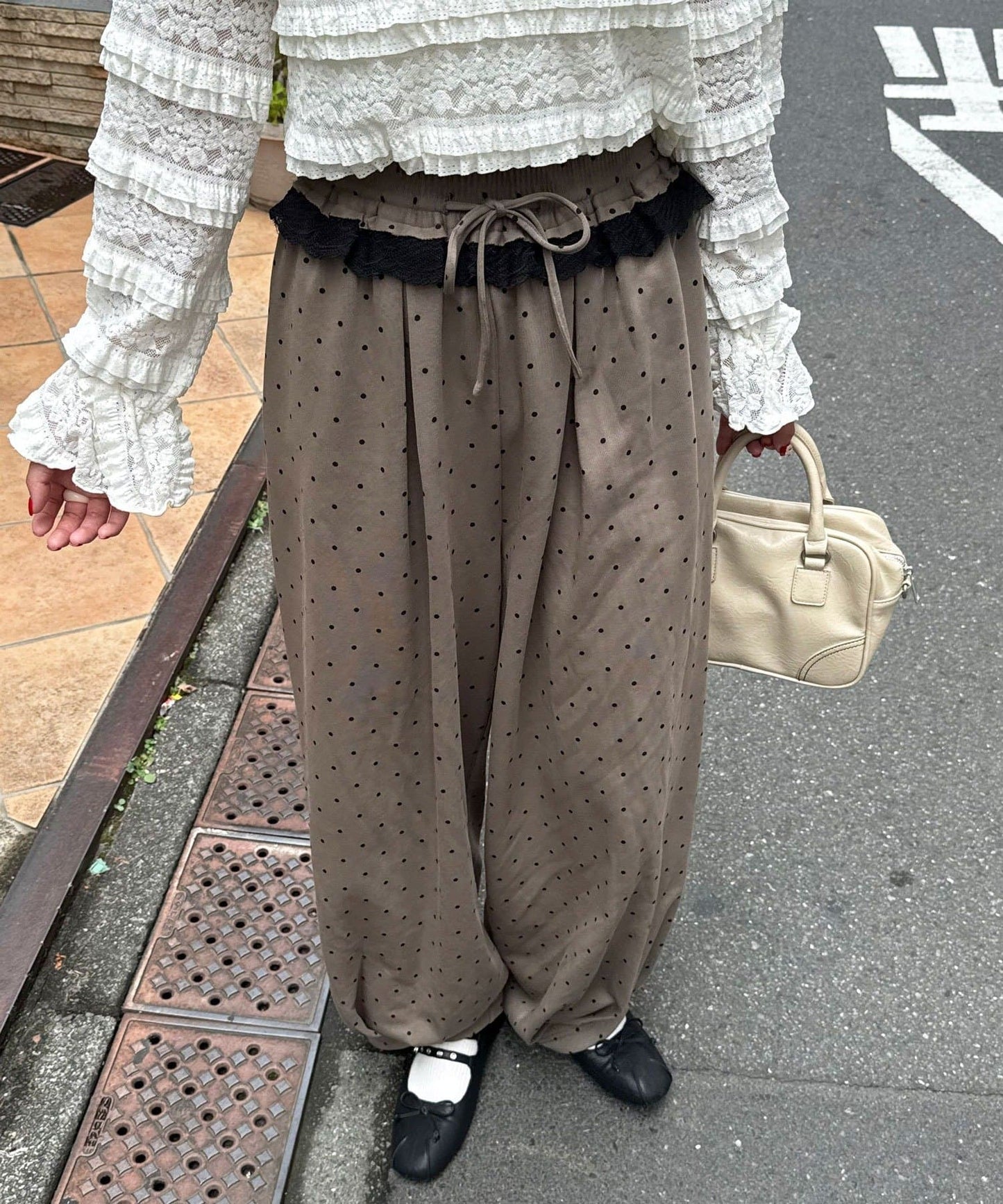 CIAOPANIC Dot curved sweatpants