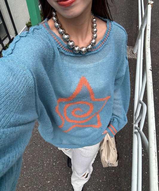 CIAOPANIC 星星 sheer knit