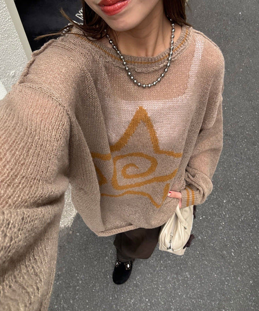 CIAOPANIC 星星 sheer knit