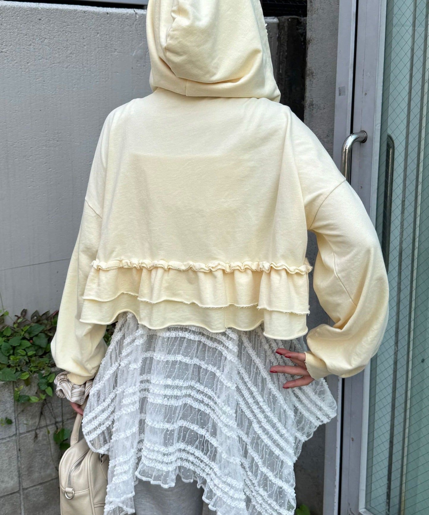 CIAOPANIC CP Logo荷葉邊分層破損hoodie