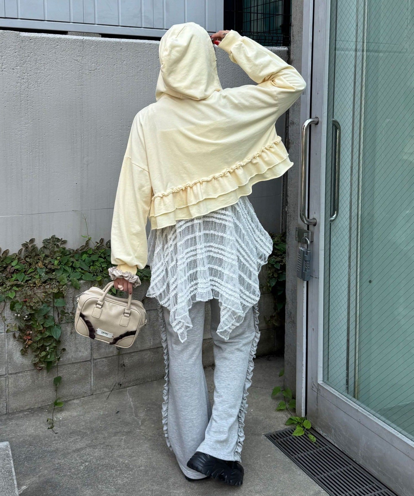 CIAOPANIC CP Logo荷葉邊分層破損hoodie