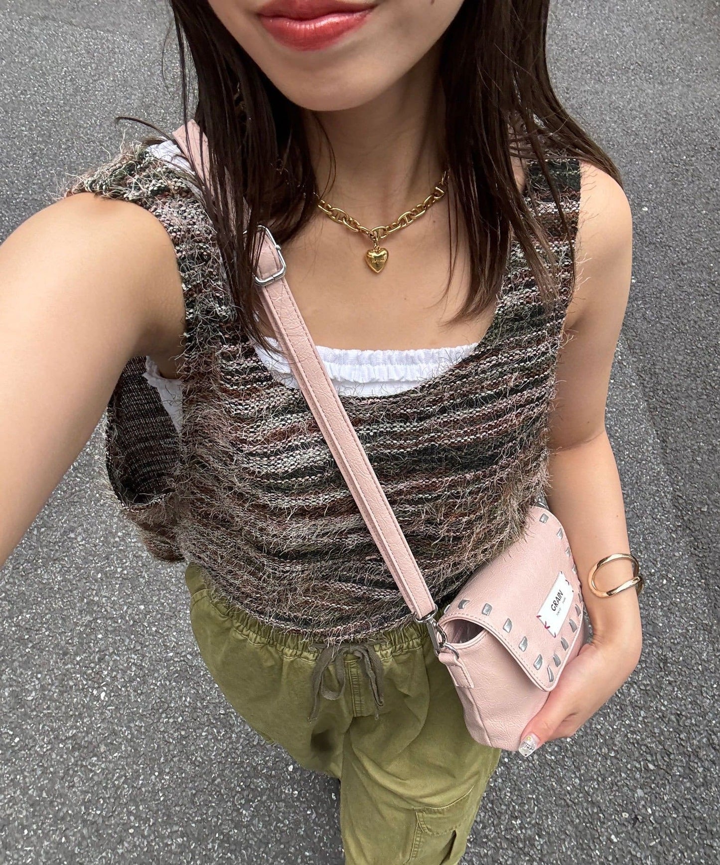 CIAOPANIC [前後2WAY] Mixed shaggy knit vest tunic