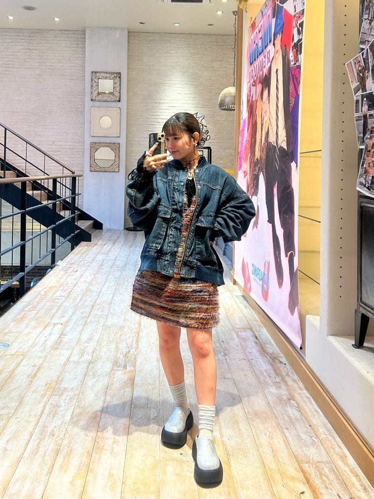 CIAOPANIC [前後2WAY] Mixed shaggy knit vest tunic