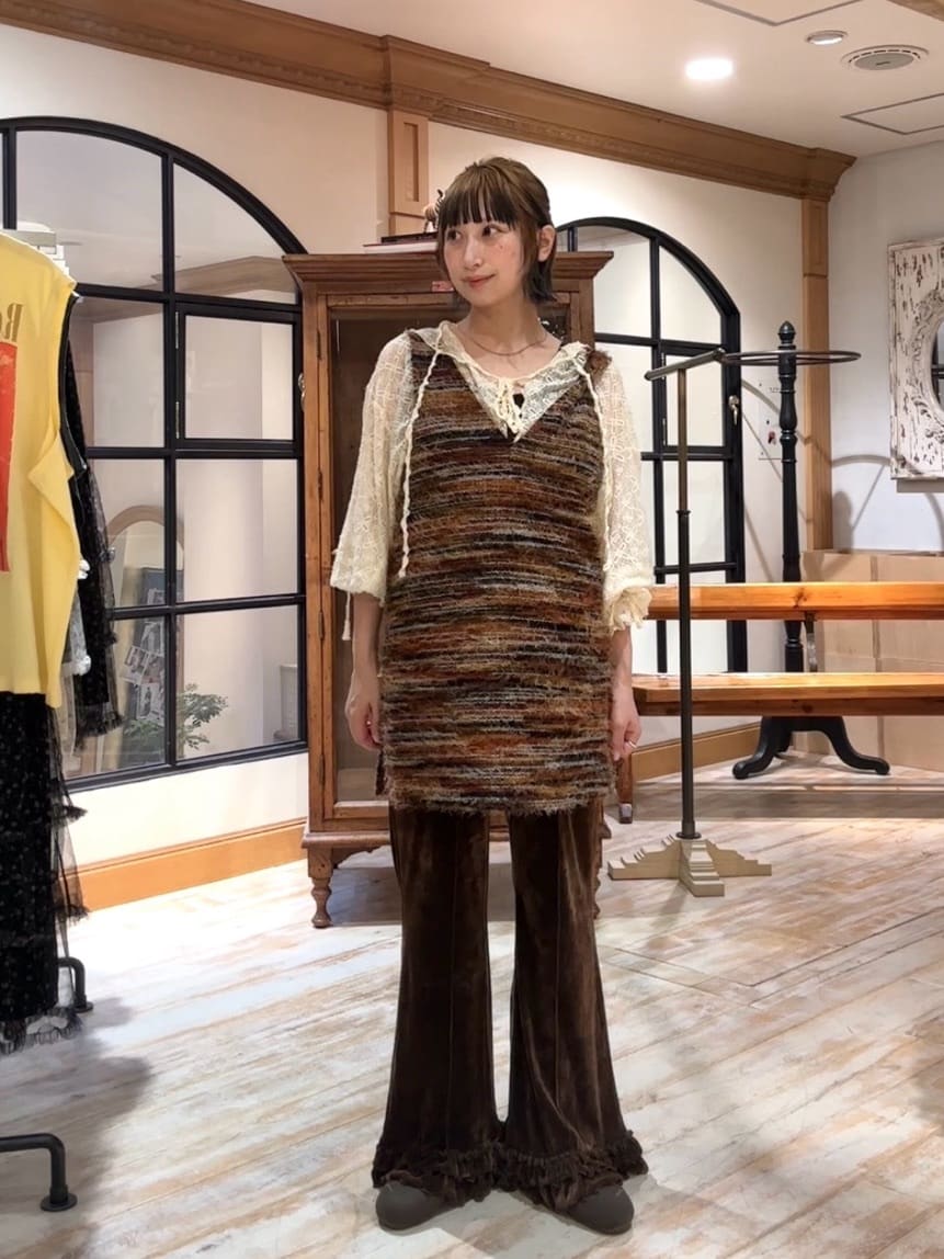 CIAOPANIC [前後2WAY] Mixed shaggy knit vest tunic