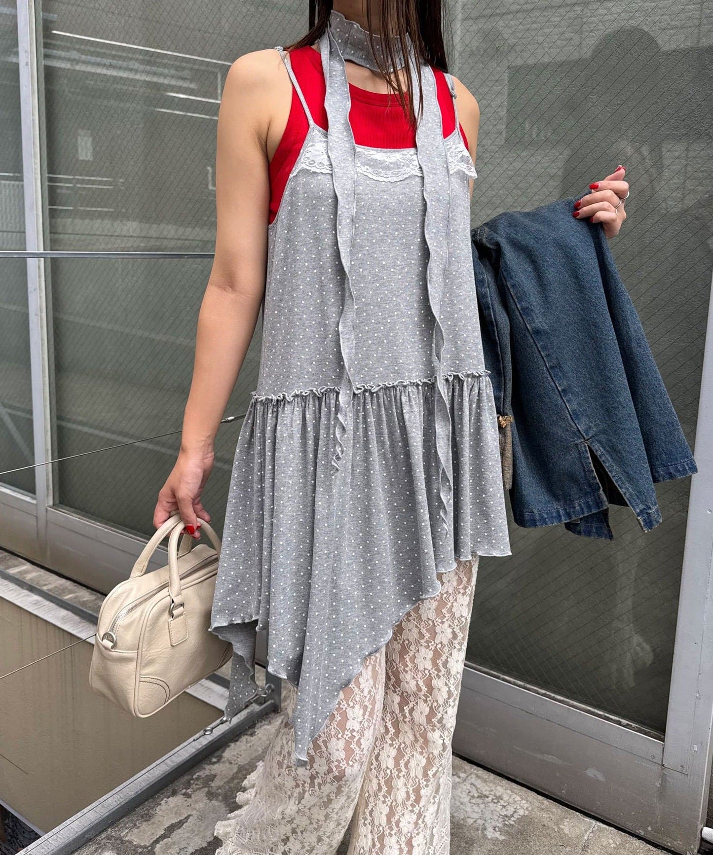 CIAOPANIC Choker + 不對稱束腰波點吊帶ops SET