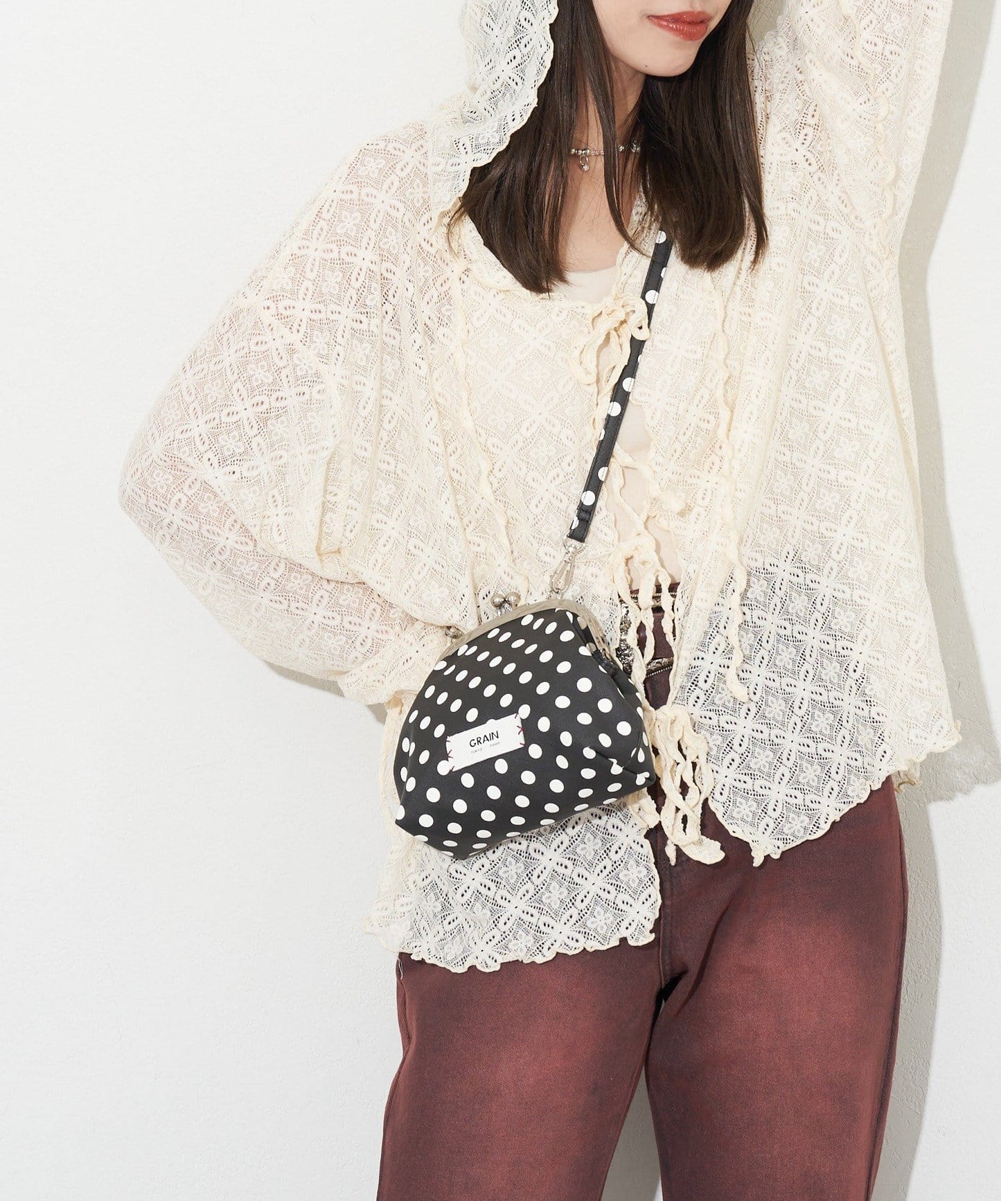 GRAIN 斜咩口金包 [波點 / 格紋]