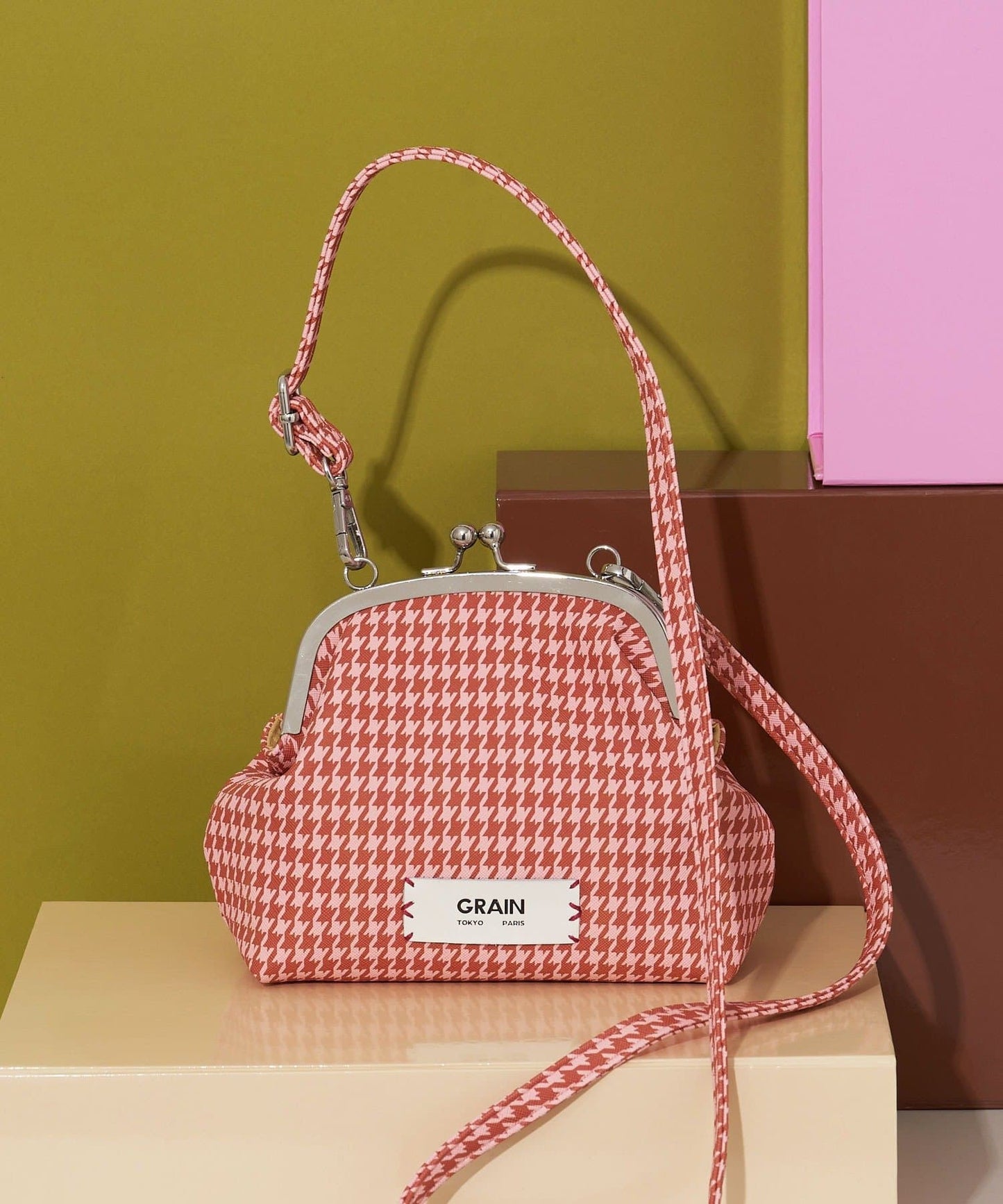 GRAIN 斜咩口金包 [波點 / 格紋]