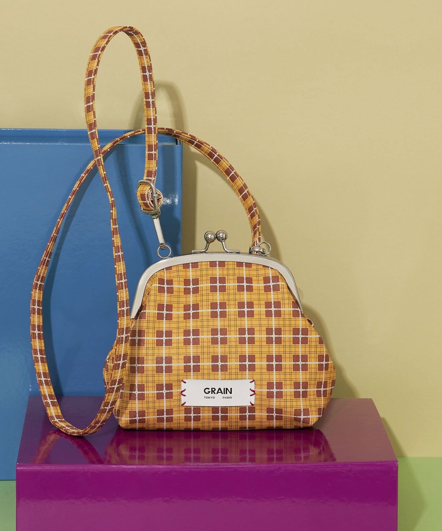 GRAIN 斜咩口金包 [波點 / 格紋]