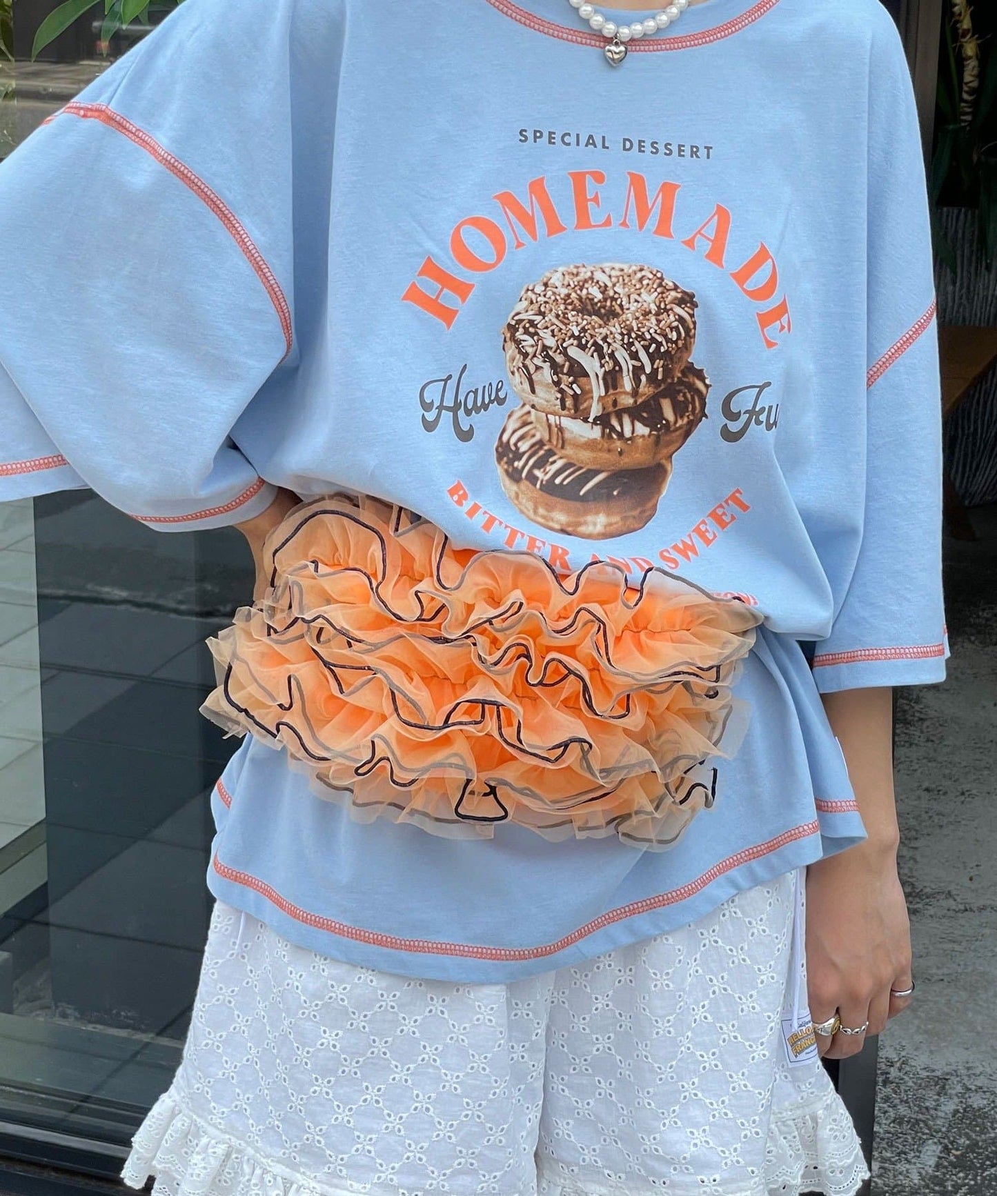 HELLO.SANFRANCISCO 薄紗Ruffle腰包