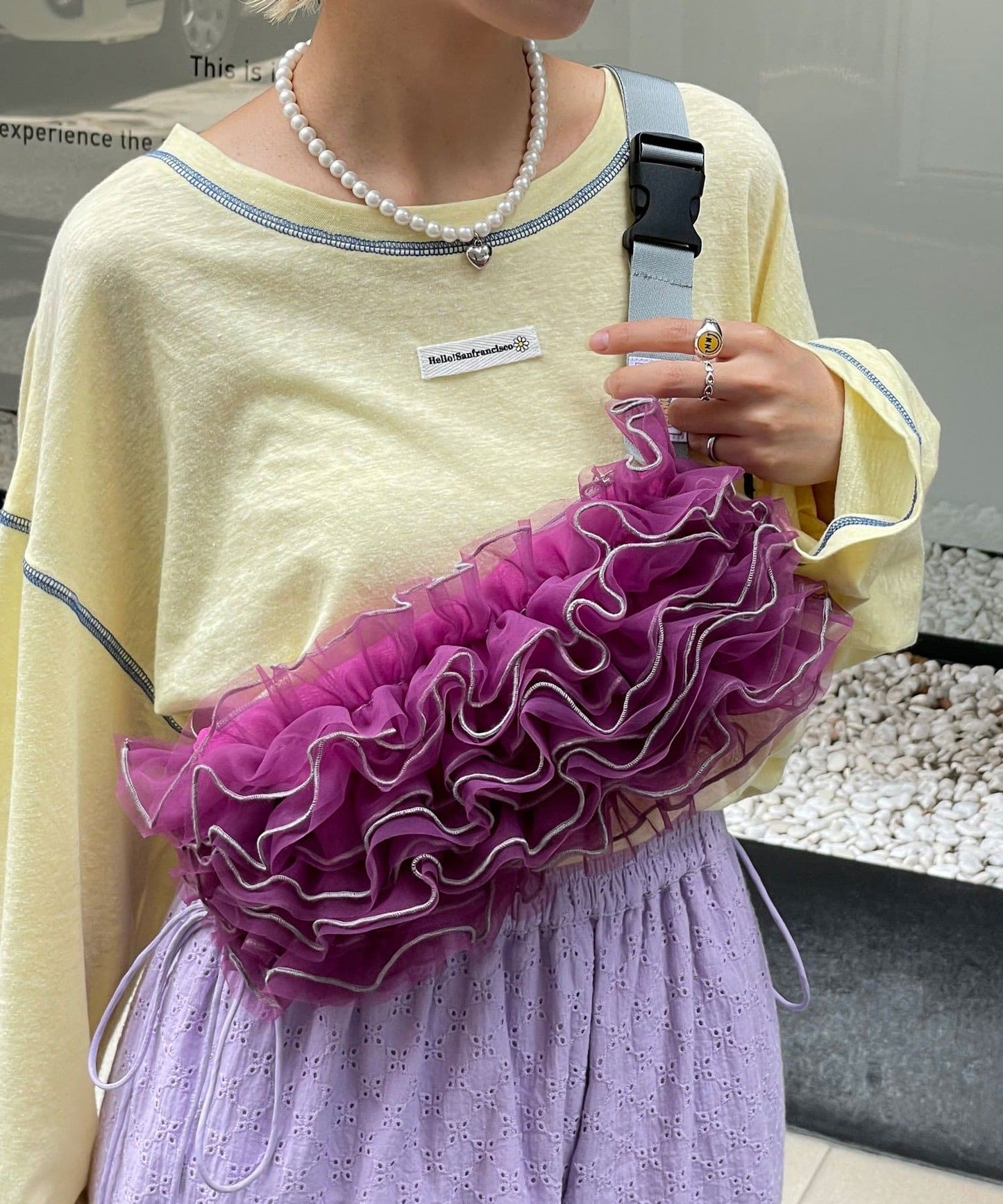 HELLO.SANFRANCISCO 薄紗Ruffle腰包