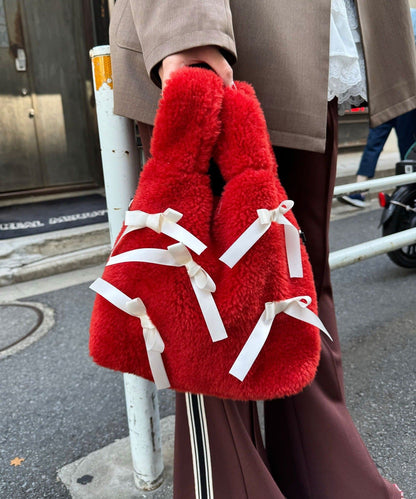 HELLO.SANFRANCISCO Ribbon Fur bag