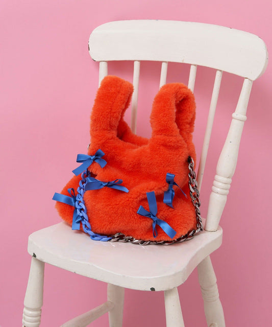 HELLO.SANFRANCISCO Ribbon Fur bag