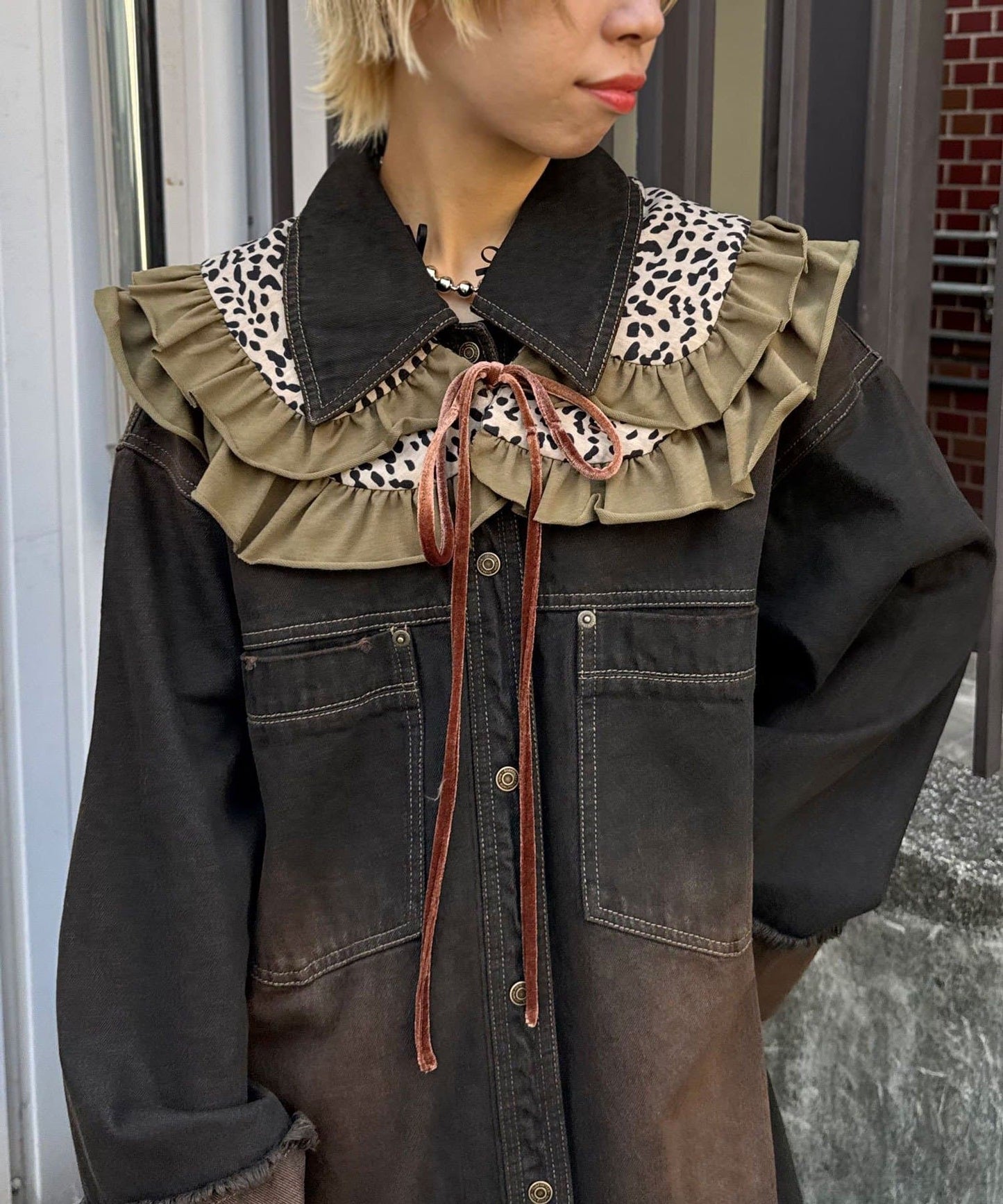 CIAOPANIC 豹紋荷葉邊領