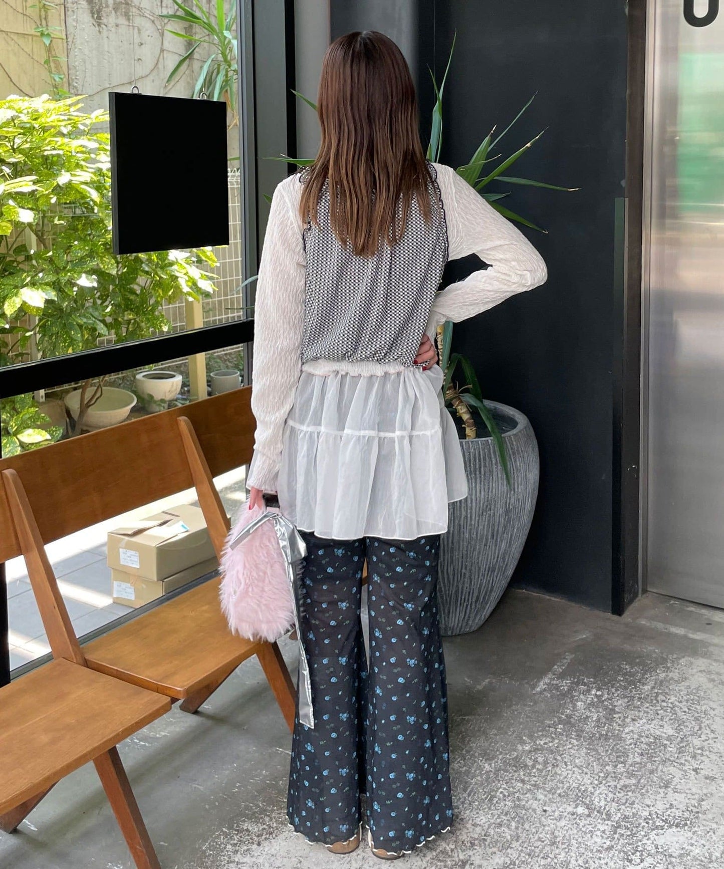 HELLO.SANFRANCISCO 印花喇叭褲 [波點/碎花]