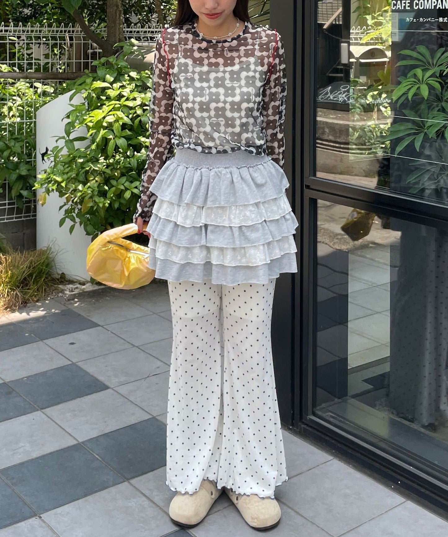 HELLO.SANFRANCISCO 印花喇叭褲 [波點/碎花]