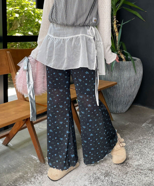 HELLO.SANFRANCISCO 印花喇叭褲 [波點/碎花]