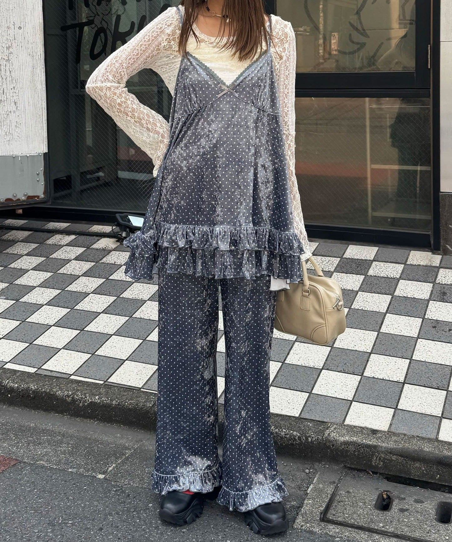 CIAOPANIC 絲絨Ruffle褲 [波點/碎花]