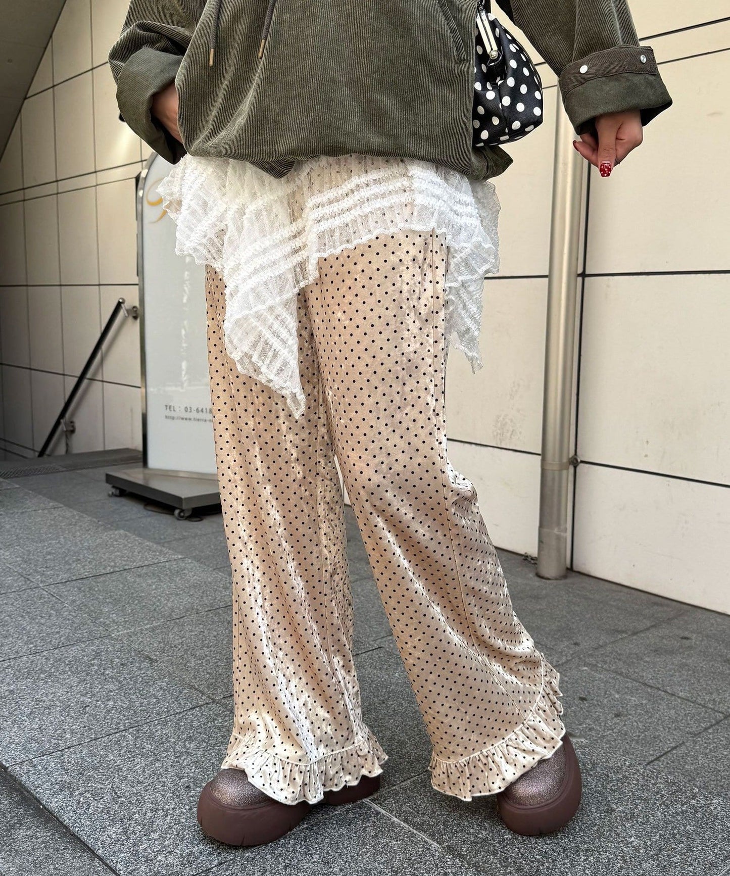 CIAOPANIC 絲絨Ruffle褲 [波點/碎花]
