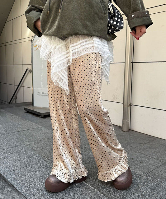 CIAOPANIC 絲絨Ruffle褲 [波點/碎花]